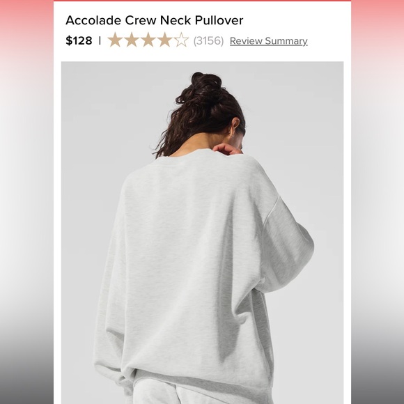 ALO YOGA ACCOLADE WHITE HEATHER CREW NECK SIZE SMALL BRAND NEW SOLD OUT! - Picture 8 of 10